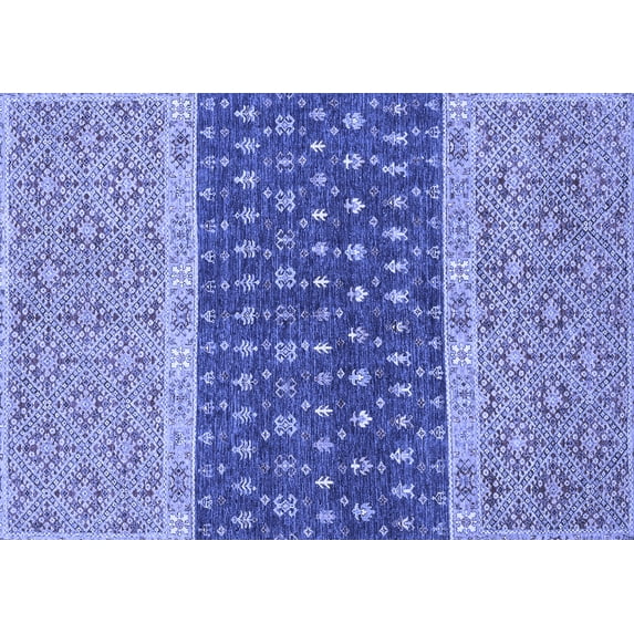 Ahgly Company Indoor Rectangle Oriental Blue Modern Area Rugs, 4' x 6'