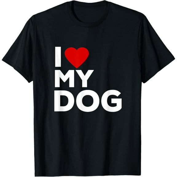 I Love My Dog Tshirt for Dog Lovers with Heart T-Shirt