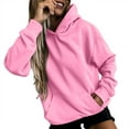 thumbnail image 2 of Daznico Sweatshirt for Women,Womens Slim Sweatshirts Pullover Hoodies Short Velvet Sweaters Long Sleeve with Pockets Winter Fall Outfits,Women's Hoodies & Sweatshirts(Color:Pink,Size:M), 2 of 4
