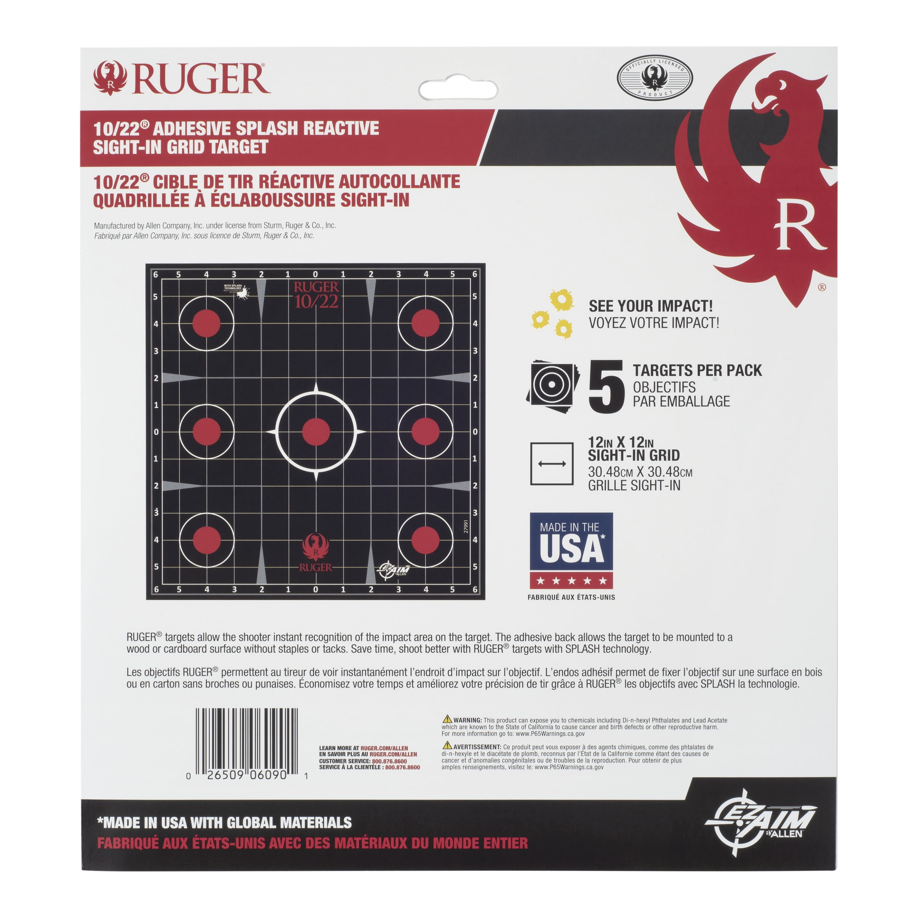 Ruger Splash Sight-in Paper Shooting Target, 12.5