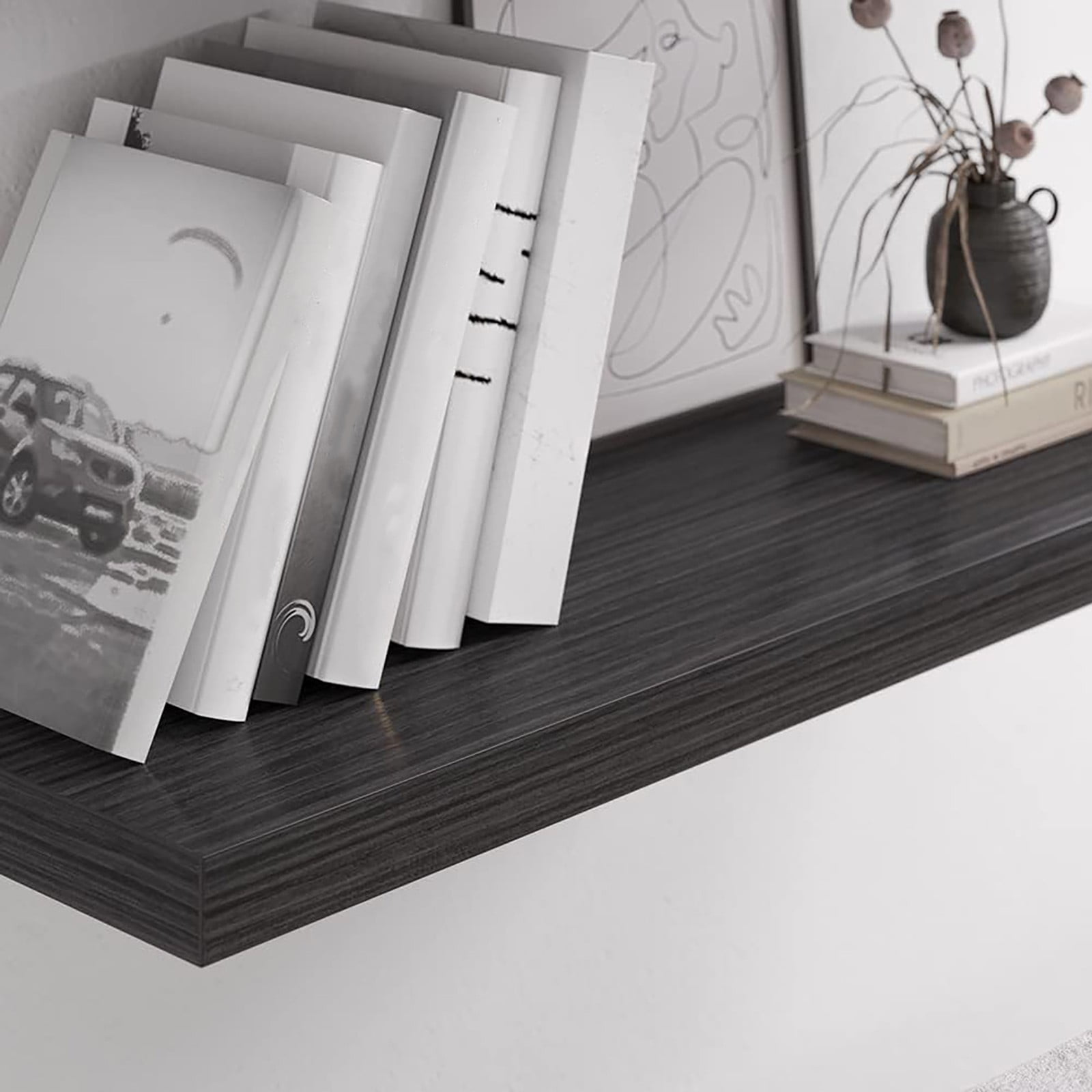 Rack - Storage Rack - Floating Shelf (40×15×2.5Cm) Black(Storage Shelf *1 - Black)