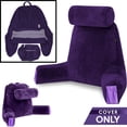 thumbnail image 2 of Husband Pillow Medium Cover Only Dark Purple, Cozy Microfiber Bed Rest Pillow Cover with Arms - Array of Colors, Generous Side and Back Pockets - Perfect Fit for Your Favorite Comfy Reading Pillow, 2 of 5