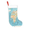 thumbnail image 2 of Honeii World Map With Animals 1 for Christmas Stocking,Large Xmas Stocking,Holiday and Family Stocking for Fireplace Christmas Holiday Party Decoration, 2 of 7