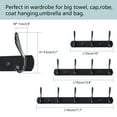 thumbnail image 6 of Unique Bargains Home Bedroom Wall Hook Zinc Alloy Hooks DIY Coat Towel Holder Black 5-Hook, 6 of 7