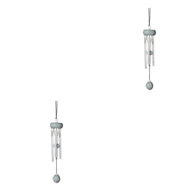 mmirethe Multiple Styles And Colors Wind Chimes For Wide Application Unique Style Wind Chime Pendant gray锛坮oundwood锛?2Set