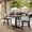 Dark Brown/Black Base, variant on Flash Furniture 36" Square Indoor Outdoor Tabletop in Gray Faux Concrete with TopGuard HPL Technology and 30" x 30" Silver Cast Iron X Table Base