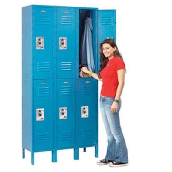 Double Tier Infinity Locker with 6 Door Assembled - Blue
