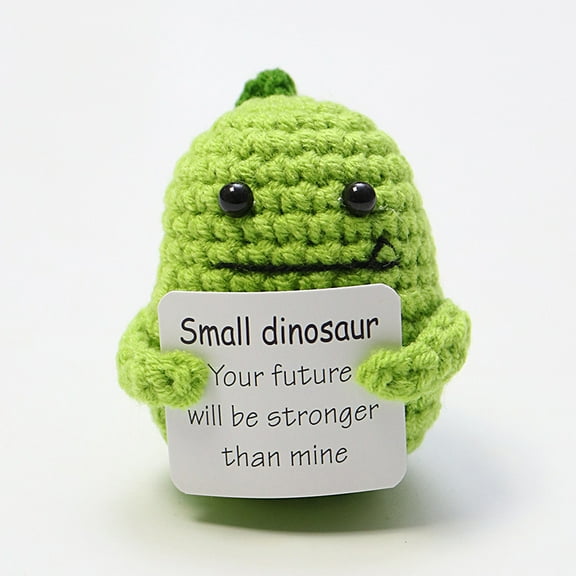 Handmade Positive Crochet Dinosaur Gift, Emotional Support Nuggets, Handmade Positive Crochet Animal, Encouragement Ornament, Emotional Support Crochet, Cheer up Decor for Birthday
