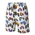 thumbnail image 5 of Kdxio Cartoon Monster Trucks1 Pattern Mens Casual Shorts - Drawstring Summer Beach Sports Shorts for Men, 5 of 9