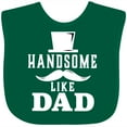 thumbnail image 3 of Inktastic Handsome Like Dad with Top and Mustache Boys Baby Bib, 3 of 4