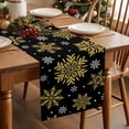 thumbnail image 3 of Winter Christmas Snowflake on Black Table Runner 13x60in Non-Slip Cotton Linen Table Runners, Geometric Pattern Dresser Scarves TableRunner for Dinner Kitchen Dining Wedding Party, 3 of 9