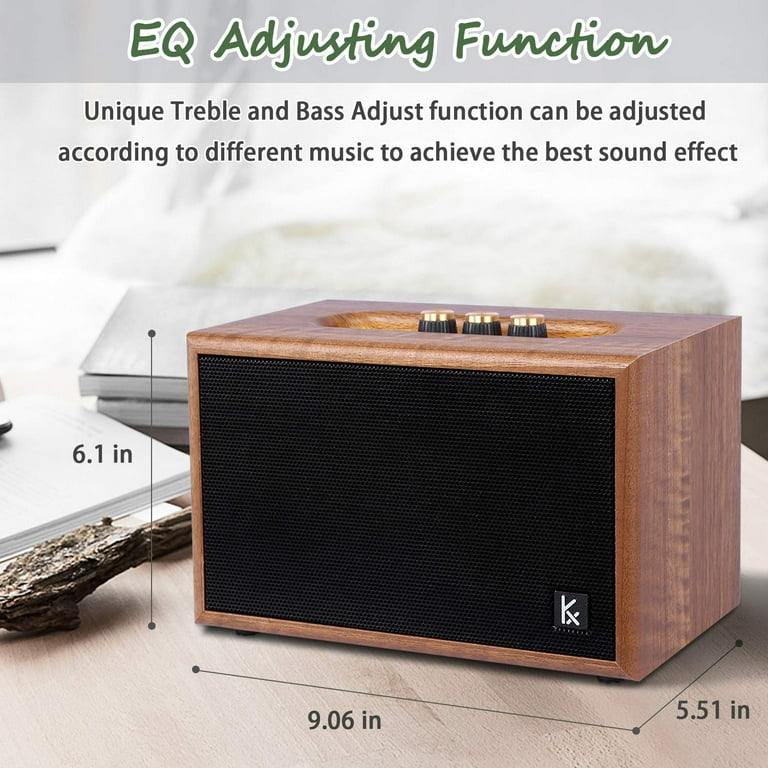 Retro Wooden Bluetooth Speaker, KONEX 40W Vintage Portable Wireless  Speaker, Bluetooth 4.2 Heavy Bass Music Player, 20H Long Playtime, Outdoor  Speaker