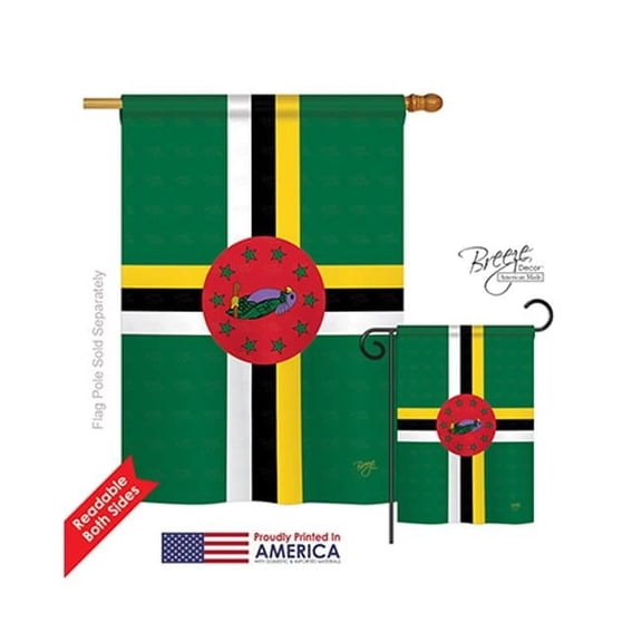 Breeze Decor 08344 Dominica 2-Sided Vertical Impression House Flag - 28 x 40 in.