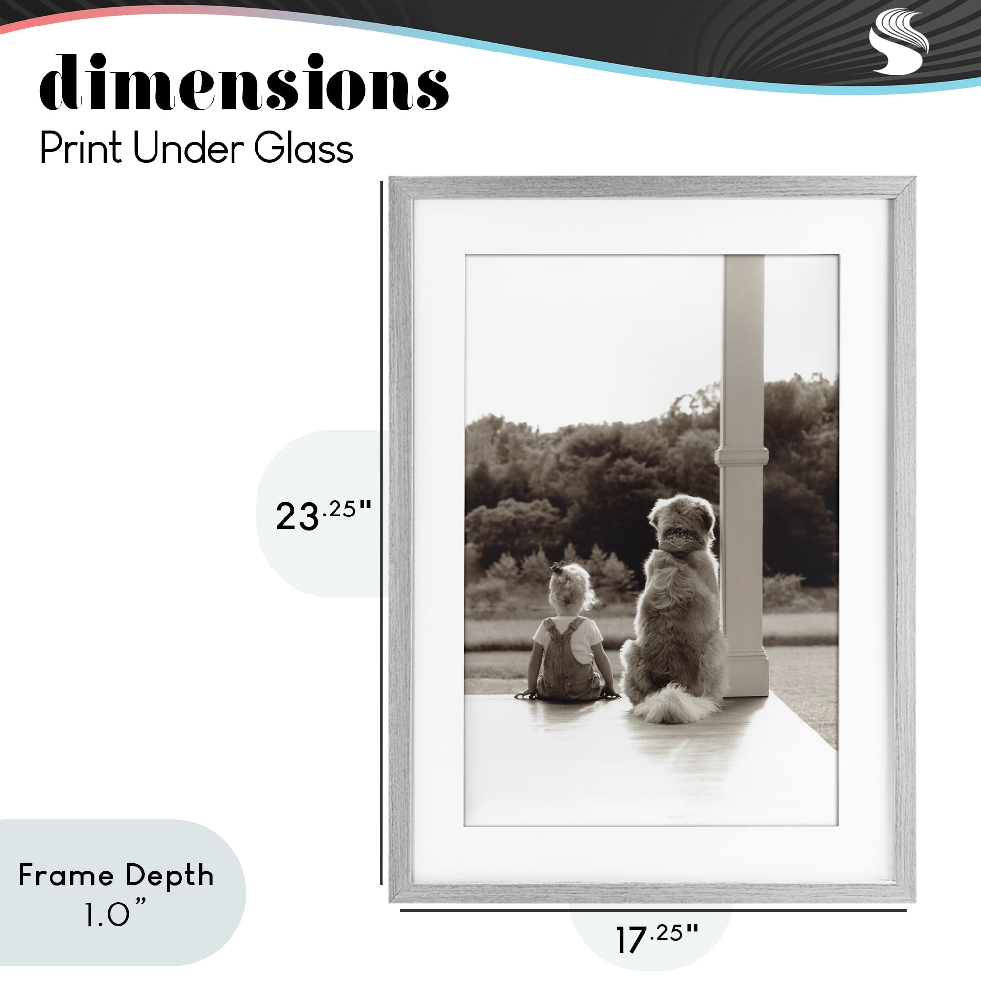 Stupell Industries Child And Dog Friendship Gray Framed Print Under Glass, design by Kendra Dew