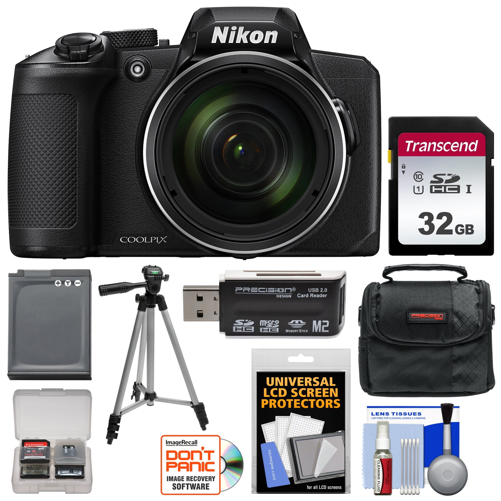 Nikon Coolpix B600 60x WiFi Digital Camera with 32GB Card + Battery + Case + Tripod + Kit
