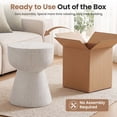 thumbnail image 6 of Dayalane Round Faux Stone Side Table, 15.5" Modern Cream Hourglass End Table Indoor Outdoor, Travertine Cream Look Accent Drink Stool for Living Room Patio, Fully Assembled, 6 of 11
