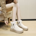 thumbnail image 2 of Women's Plaid Pattern Platform Ankle Boots Casual Side Zipper Plush Lined Snow Boots Winter Comfortable Short Boots, 2 of 10