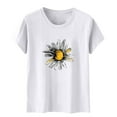 thumbnail image 3 of Women's Short Sleeve Crew Neck Sunflower Graphic Printed Summer Tee Vintage T Shirt Cotton Tops Novelty Shirt 2025, 3 of 5