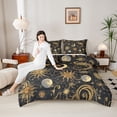 thumbnail image 4 of Homewish Moon Sun Bedding Comforter Set 2pcs for Teens Adults Female Men,Bohemian Theme Twin Comforter Sets Microfiber,Starry Sky Breathable Bedding Set,Ultra Soft Home Decor,Reversible, 4 of 8