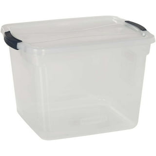 Rubbermaid 3301-00 Clear Plastic Box 21.5 Gallon 18 x 26 x 15 - Pkg Qty 6