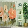 thumbnail image 2 of Shower Curtain, Watercolor Retro Blossom Flower Waterproof Shower Curtain Set with Hooks for Bathroom Showers,Stalls and Bathtubs,36x72In Spring Garden Floral Leaves, 2 of 9
