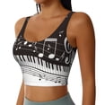 thumbnail image 2 of Balery Piano Keys With Musical Notes Pattern Racerback Sports Bras for Women - Padded Seamless High Impact Support for Yoga Gym Workout Fitness-Large, 2 of 7