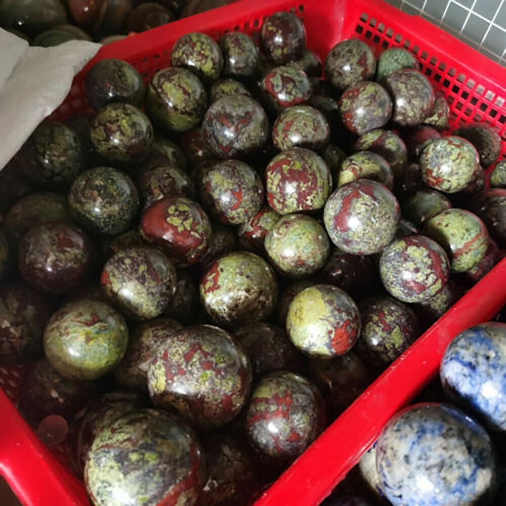 1PCS Natural dragon blood stone ball quartz crystal sphere 45mm+ decor healing