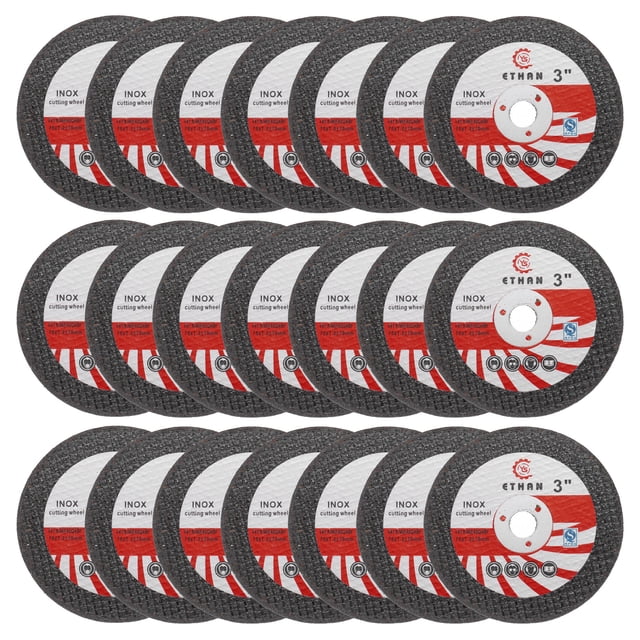 Uxcell 25 Pièces Disques de Coupe 3" x 1/20" x 3/8" Disques de Coupe pour Meuleuse d'Angle, Noir