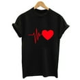 thumbnail image 5 of Ichuanyi Womens Tops Fashion Women's Loose Short-Sleeved Heart Print T-Shirt Casual O-Neck Top, 5 of 8