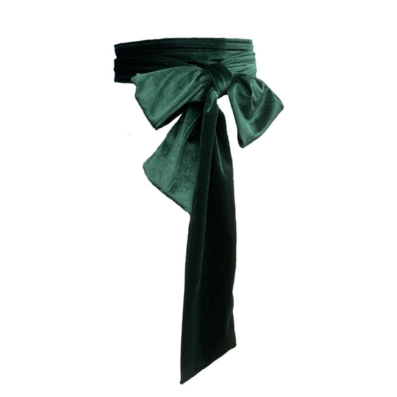 XmhyTop-A Velvet Sash Belt Elegant Wide Wedding Party Sash, Dress Waist Belt for Special Occasions,Dark Green
