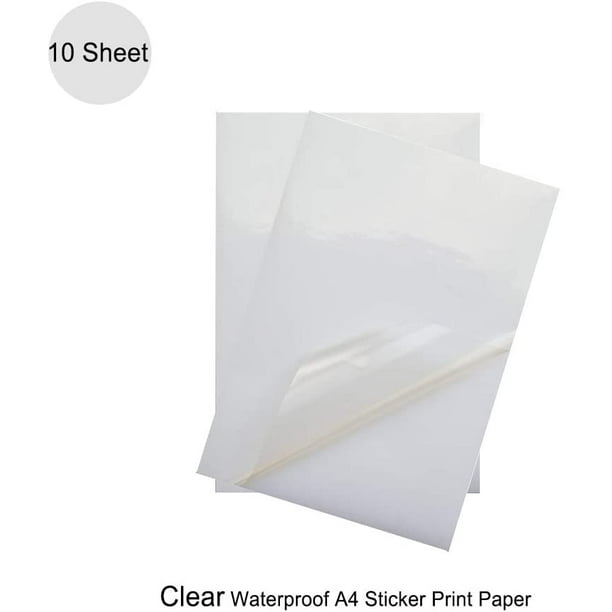 Papier autocollant qualité étanche A4 matière transparente auto-adhésif  collant dos étiquette impression papier feuille jet d'encre Laser 