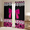 thumbnail image 2 of jejeloiu Cartoon Bowtie Bowknot Curtains Pack of 2 (42x84 Each),Valentine Day Gifts Curtains Blackout,Pink Black Bedroom Curtains For Girls Kids,Luxury Bedroom Decor, 2 of 6