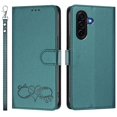 thumbnail image 2 of Wallet Leather Case For Samsung Galaxy A37 5G 6.7",With Card Holder,Wristband, Shockproof Kickstand Embossed Happy Pattern Phone Case,Green,For Galaxy A37 5G, 2 of 8