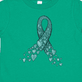 thumbnail image 4 of Inktastic Ovarian Cancer Awareness Teal Ribbon Made of Hearts Boys or Girls Toddler T-Shirt, 4 of 5