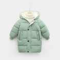 thumbnail image 2 of Aayomet Winter Coat Boys Girls Sherpa Coats Long Sleeve Full Zip Kids Jacket,Green 3-4 Years, 2 of 5