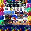 163Pcs Among Us Video Game Party Favor Party Decorations Birthday Party Supplies, Spoons, Fork, Knife, Plates, Cups, Tablecloth, Banner, Napkins, Cake Toppers, Balloons for Kids Boy