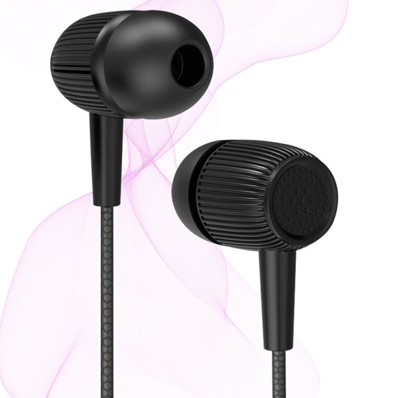 Wired Earphone Noise Reduction Plug Play Stereo Sound HD-compatible Calling Subwoofer 3.5mm Ports High-stretch Wire In-ear Wired Headphone for Home White