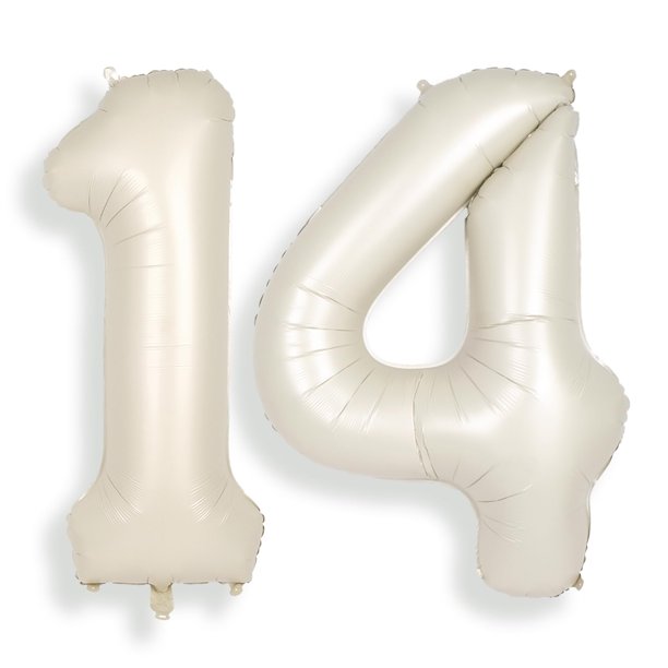 Globos De 40 Pulgadas, Color Blanco Crema Con El Número 2, Globo De 40 Pulgadas Color Blanco Crema Con El Numero 2 Globo De Aluminio Grande De Helio Mylar Para Fiesta De Cumpleanos Del 0 Al 9 Blanco