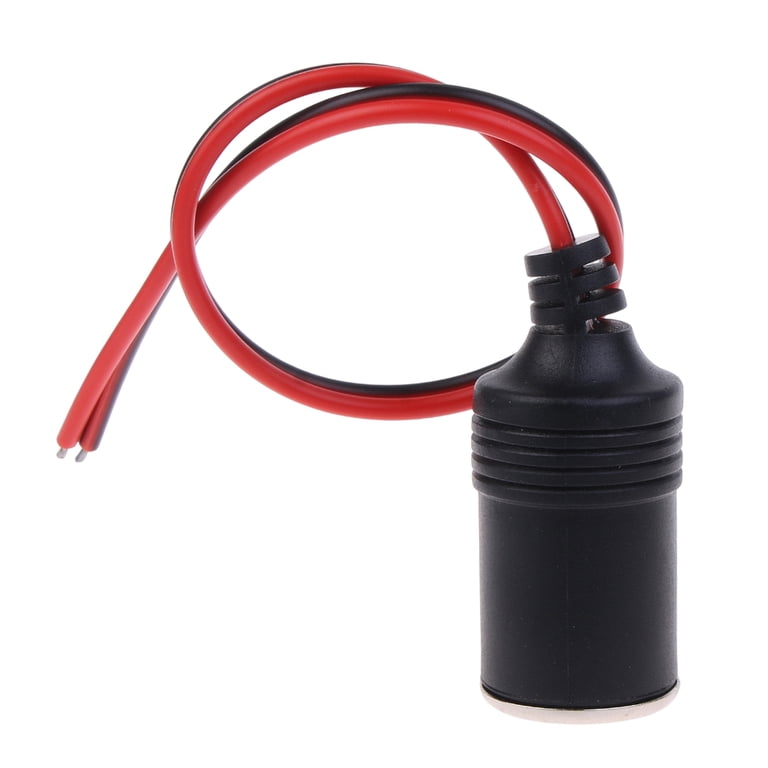 car cigarette lighter socket positive negative SIEYIO Car Power Cigarette Lighter Female Socket Cable Red Positive Black  Negative