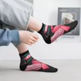 thumbnail image 2 of Rateoe Ribbon With Angel Wings Pattern Quarter Crew Socks,Toe Seamed Ankle Socks,Cotton Cushioned Breathable Athletic Crew Sports Socks, 2 of 7