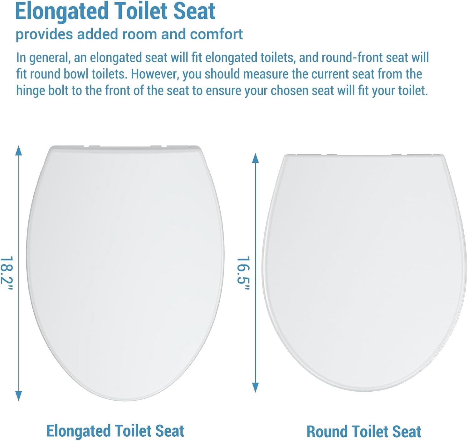 EastVita Round Toilet Seat with Slow Close Quick Release Hinges and Non-Slip Bumpers, White Toilet Seat with Quiet Close Easy to Install and Clean, Never Loosens - American Standard