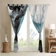 thumbnail image 3 of Chic Watercolor Curtains Black Teal Marble 30%-50% Blackout Curtains,Stone Pattern Curtains & Drapes Golden Metallic Bedroom Curtains,Aesthetic Foil Print Window Treatments Teens Adults, 3 of 6
