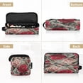 thumbnail image 5 of Hair Tool Organizer Bag with Heat Resistant Mat Removable Travel Storage Case for Hot Air Brushes Curling Irons Pink and Red Peonies, 5 of 8