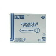 EXELINT Exel Tuberculin Syringe with cap, 1cc, Luer Slip, 100/BOX