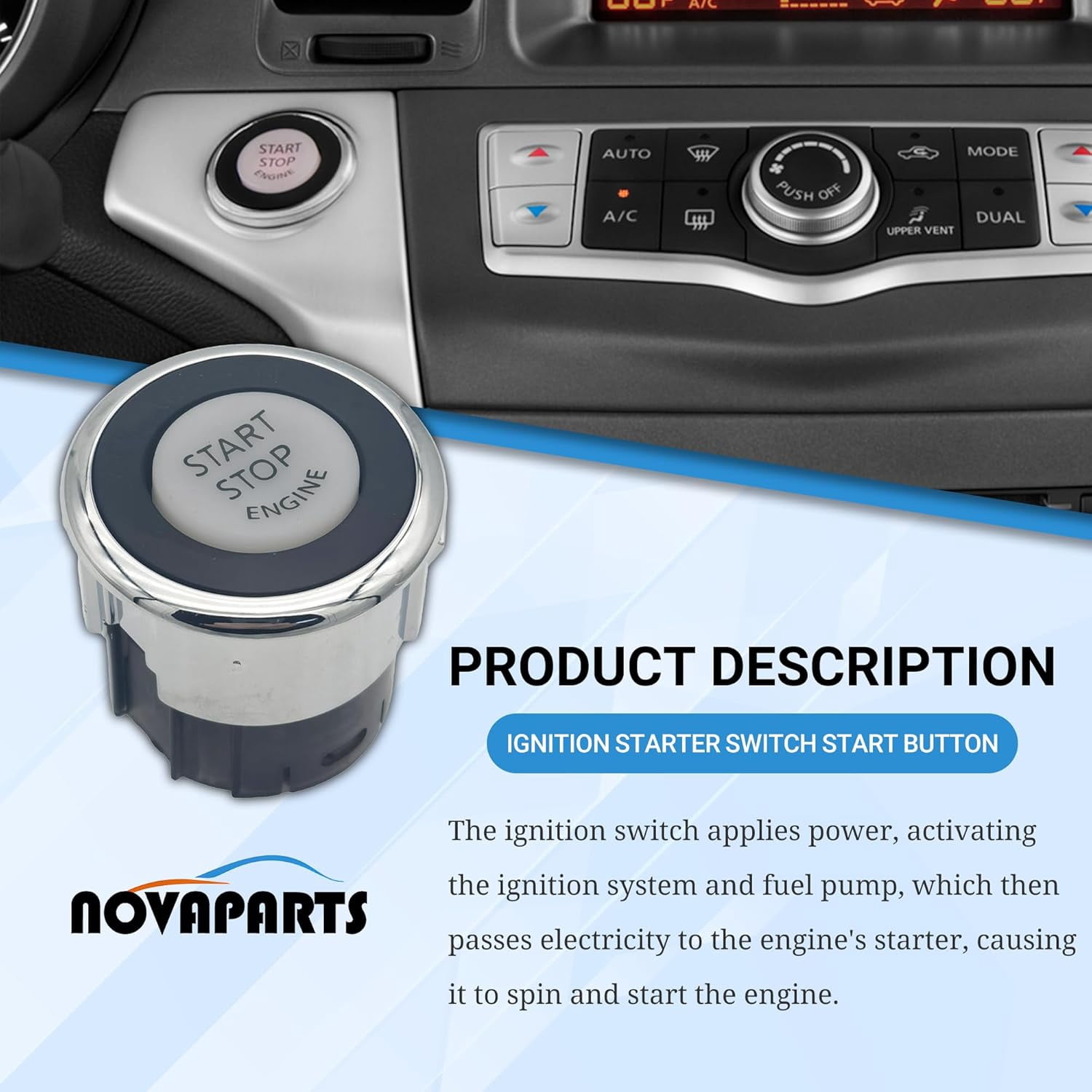 NOVAPATRS Ignition Starter Switch Start Button for 2008-2013 Nissan Altima 2009-2014 Nissan Maxima 2010-2014 Nissan Murano 2.5L 3.5L 25150-1LB0A 251501AA0B