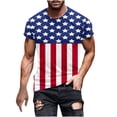 thumbnail image 2 of LEBONYARD Mens Short Sleeve Summer Shirts,Fashion Men Comfortable Printing Short Sleeve Round-Neck Blouses Shirts Blue M, 2 of 5