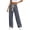 Gray, variant on Wide Leg Pants for Women Waffle Knit Drawstring Elastic Waist Loose Casual Trousers with Pockets,Black