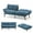 Blue, variant on Linsy Home Convertible Upholstered Futon Couch with Adjustable Armrests, Grey