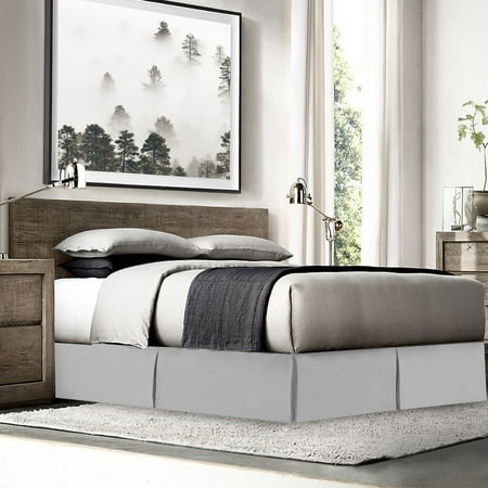 Nestl Bedding Pleated Bed Skirt Luxury Double Brushed 100 Nestl Bedding Pleated Bed Skirt Luxury Double Brushed 100 Microfiber Dust Ruffle 14 Inch Tailored Drop Covers Legs And Frame King Size Silver