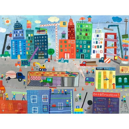 Oopsy Daisy Murals - Oopsy Daisy - Construction Zone Canvas Wall Mural 42x32, Jill McDonald